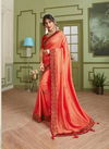 Red Latest Collection Fancy Festive Wear Designer Heavy Vichitra silk Embroidered Saree 2317